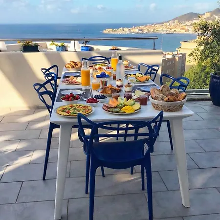 Avec 2 D'hôtes Pour 1 à 4 Personnes Avec Vue Mer, Terrasse, Parking Privé, Proche Port Et Aéroport, Petit Déjeuner Inclus 4* Ajaccio (Corsica)